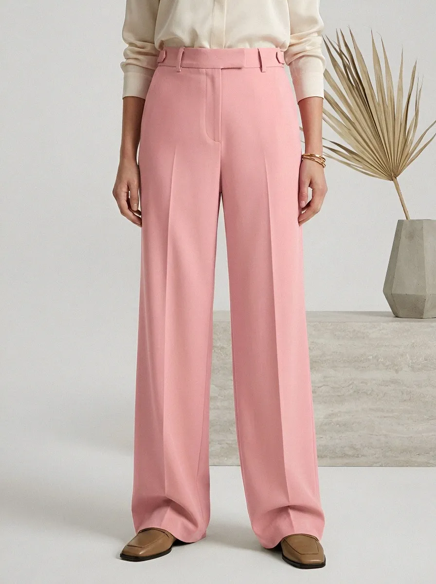 High-Waist Minimal Draped Women's Wide-Leg Trousers