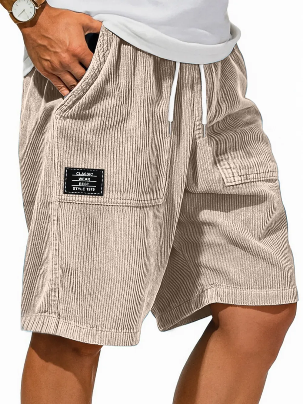 Structured Garment Washed Shorts