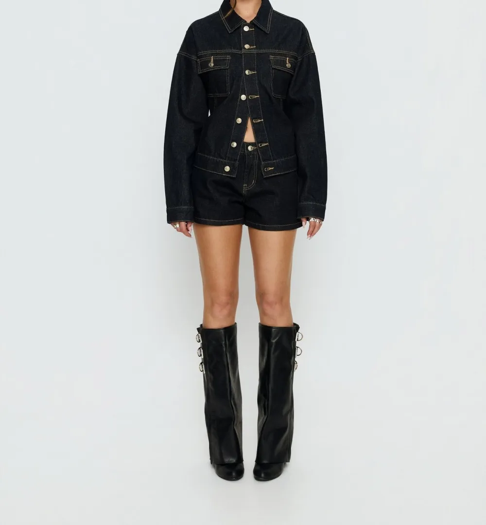 Raw Denim Cinched Jacket