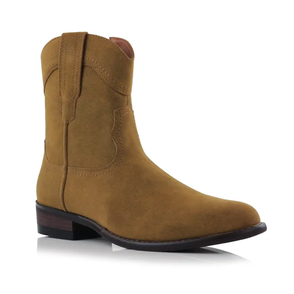 Faux-Suede Suede Faux-Leather Western Boots