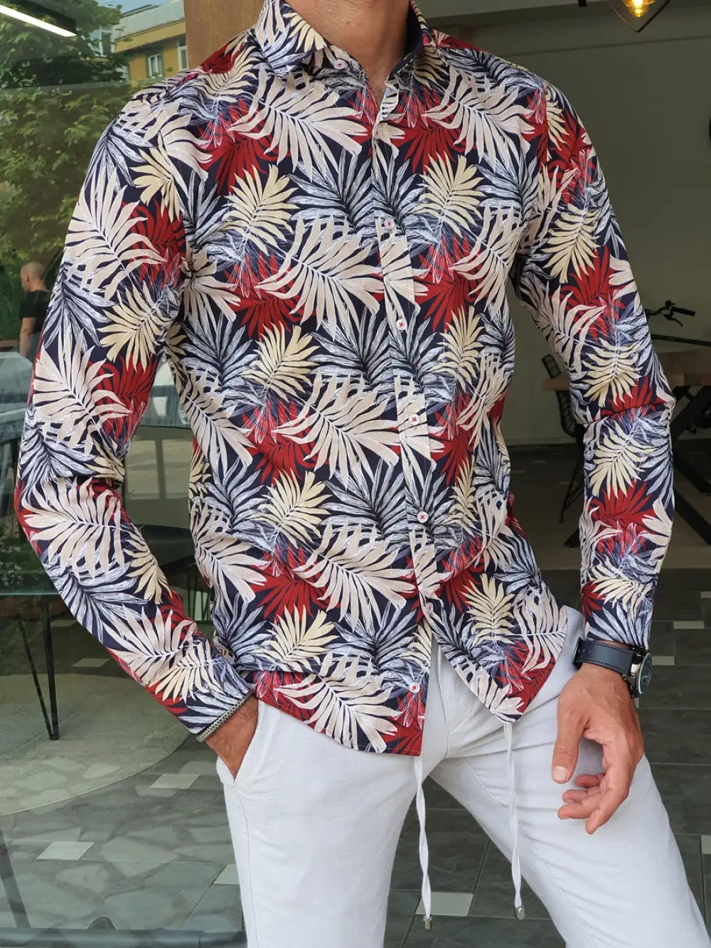 Timeless Patterned Slim Fit Cotton Casual Shirt