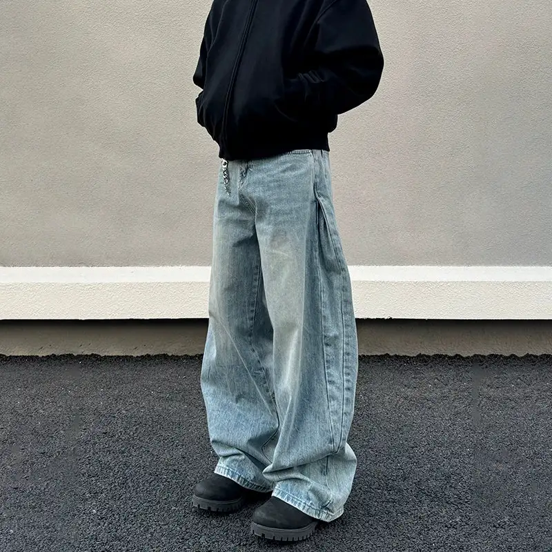 Ultra-Wide Light-Wash Whisker-Fade Jeans