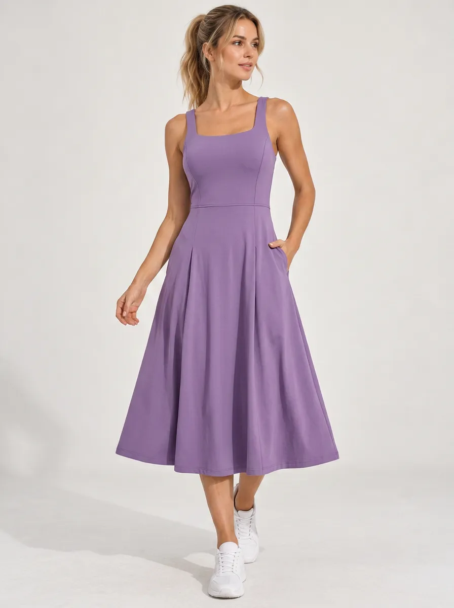 Women's Functional Sport Pleated Sleeveless Sport Dress