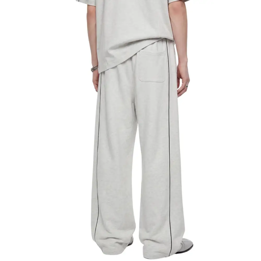 Curved Leg Seam Detail Colorblock Men's Casual Pants