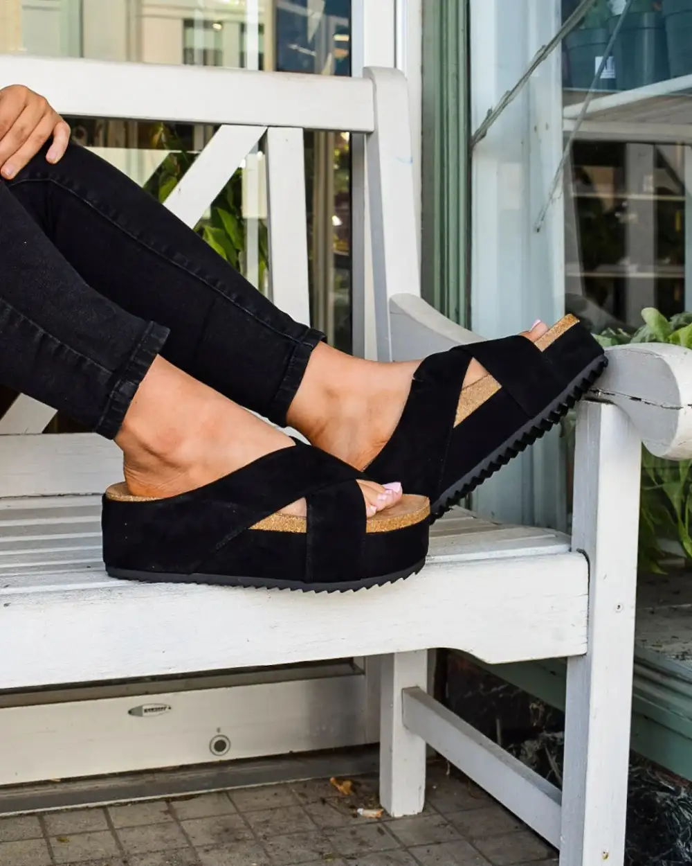 Flatform Suede Sandals