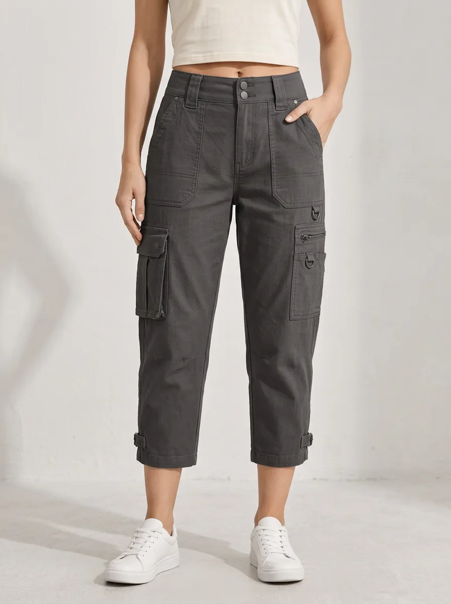 Women's Multi-Pocket Utility Practical Carry Capri Pants