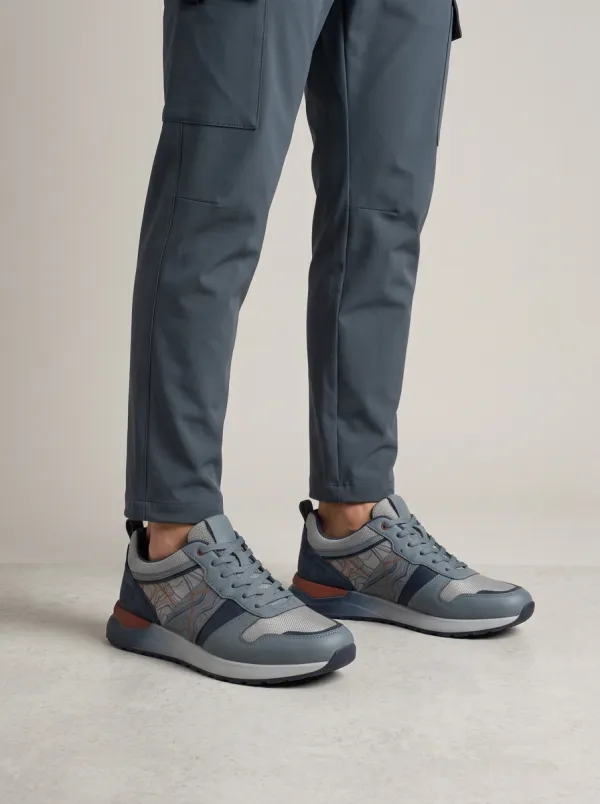 Men's Urban Explorer Topographic Map Printed Sneakers