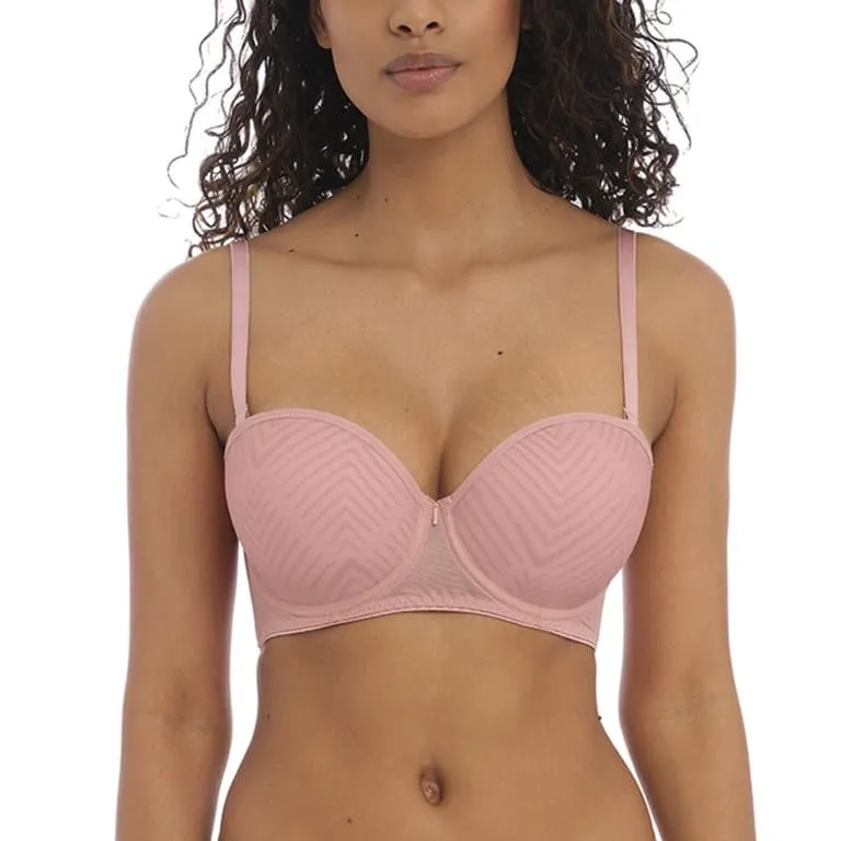 Women's Strapless Molded Adjustable Straps Lace Smoothing Bra