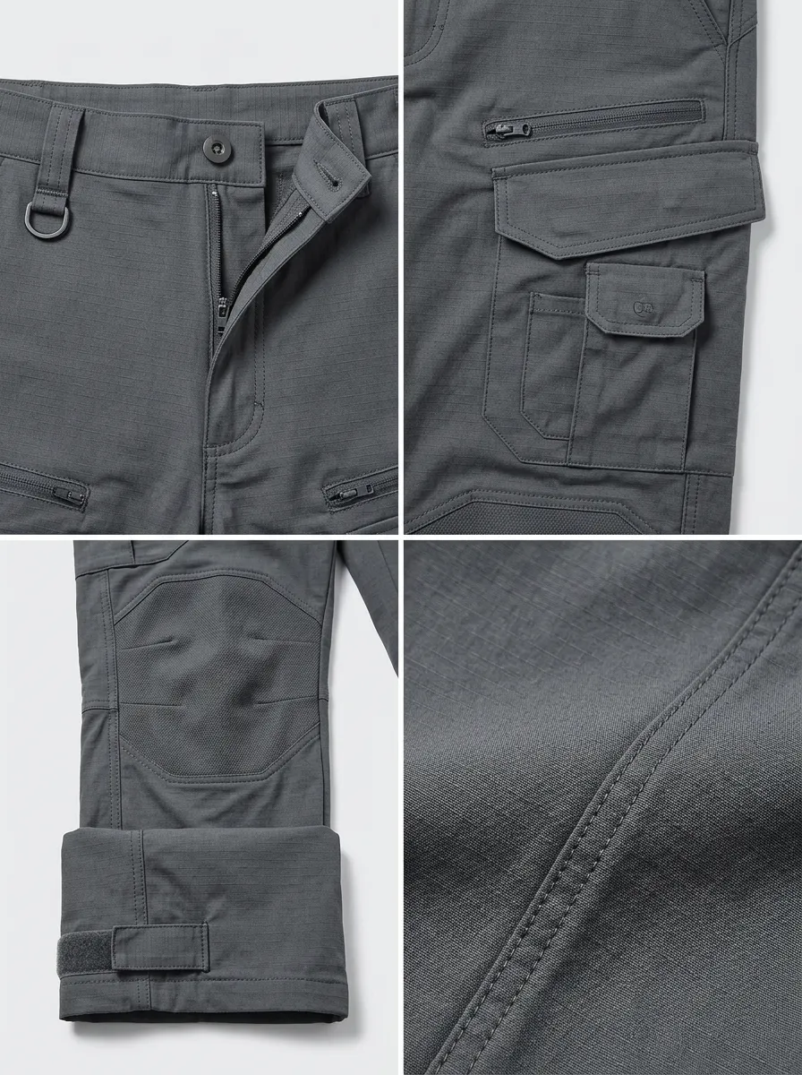 Men's Charcoal Grey Tactical Cargo Trousers