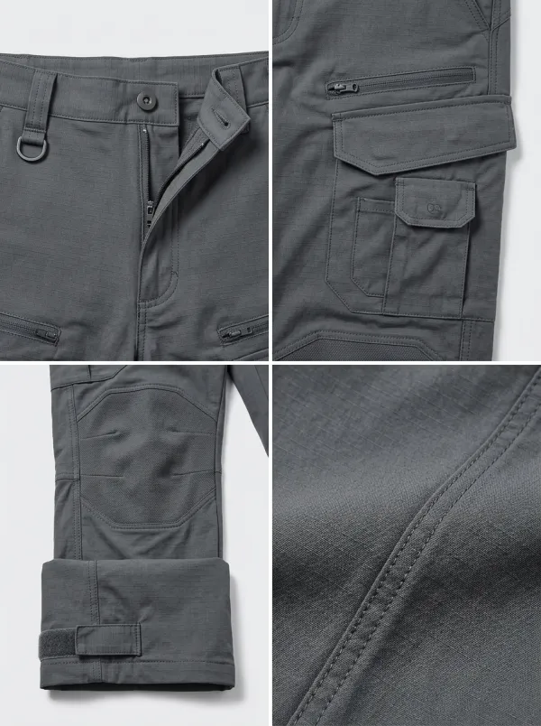 Men's Charcoal Grey Tactical Cargo Trousers