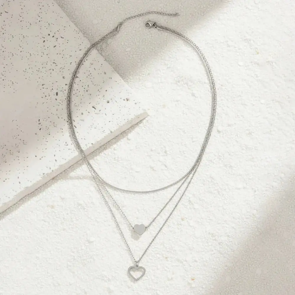 Heart Triple Charm Jewelry Set