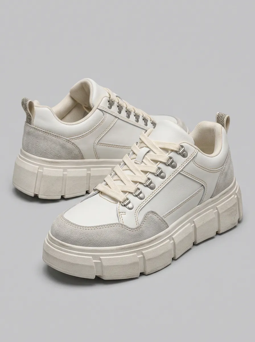 Unisex Clean Patchwork Skate Shoes