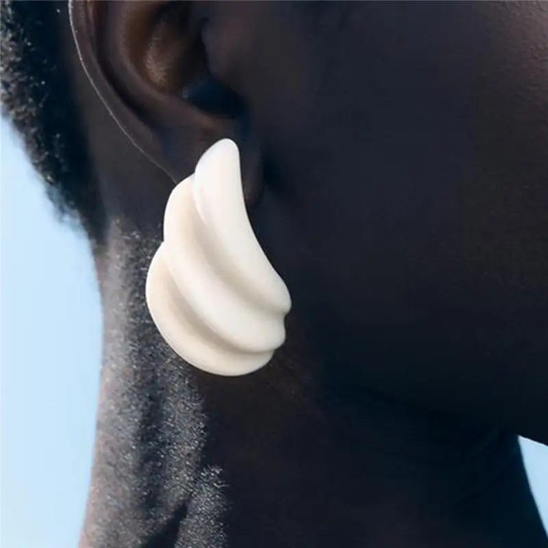 Vintage Geometric Resin Statement Earrings