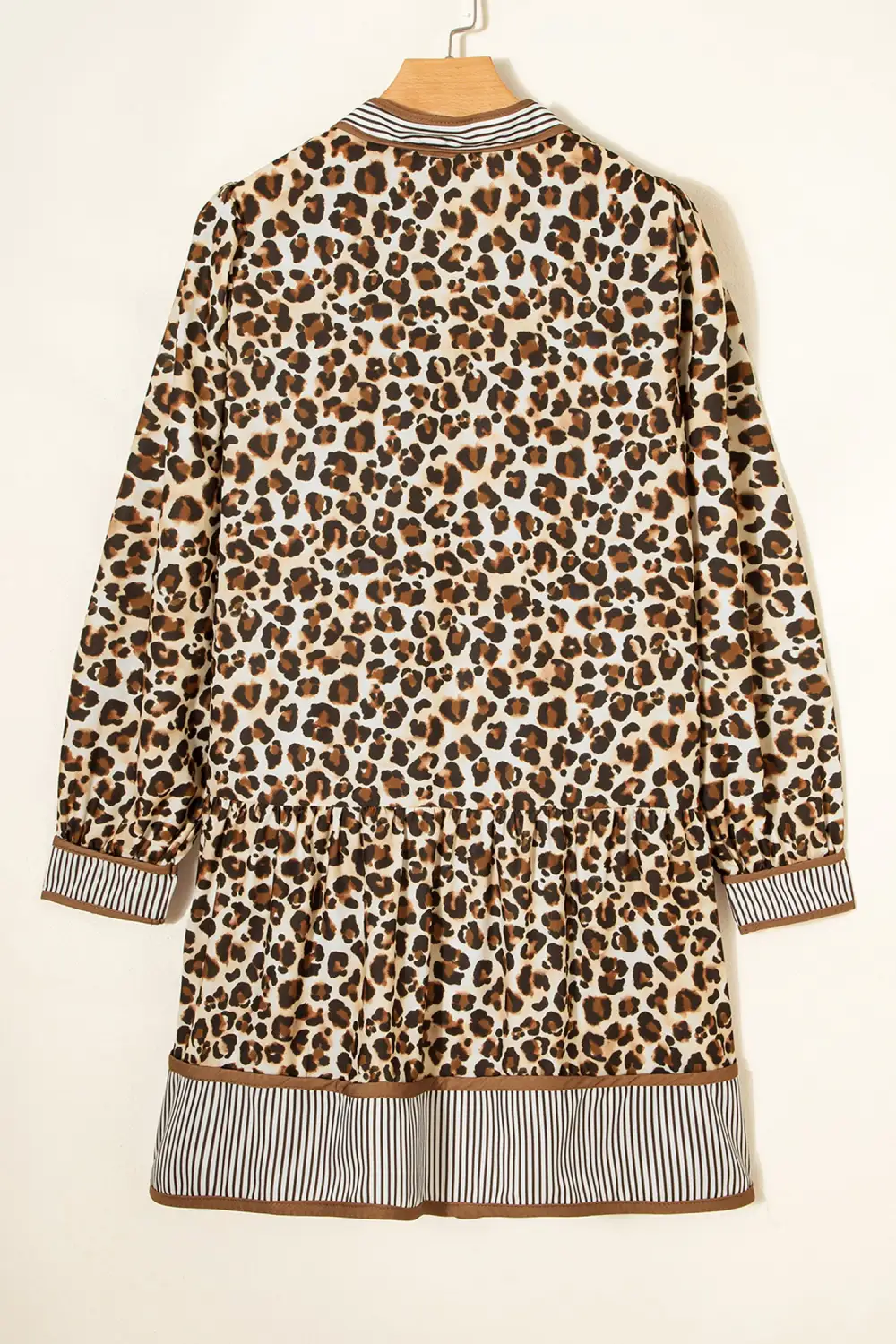 Striped Animal Print Mixed Panel Mini Dress