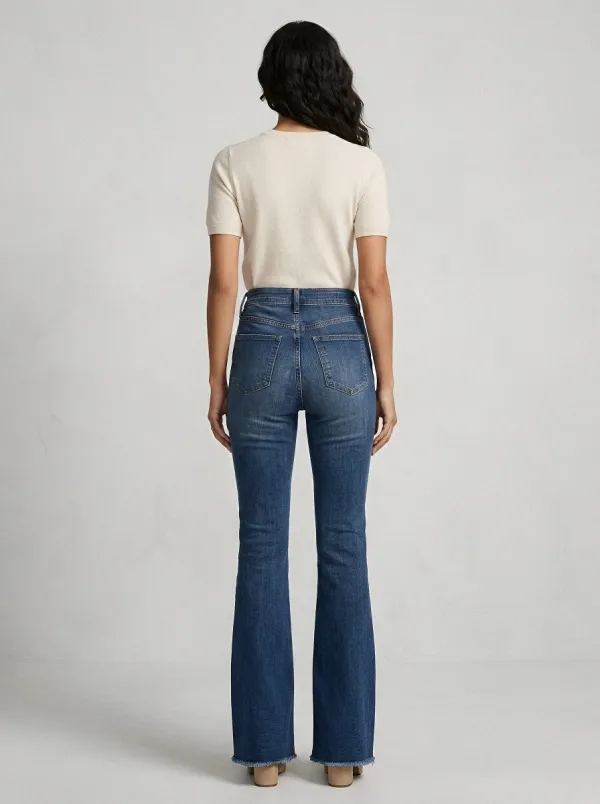Minimal High-Waist Women's High-Waist Stretch Flare Jeans