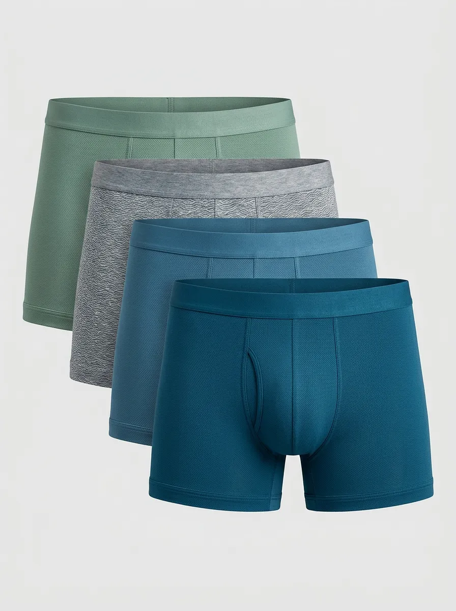 Men's Textured Pattern 4-Pack Boxer Briefs