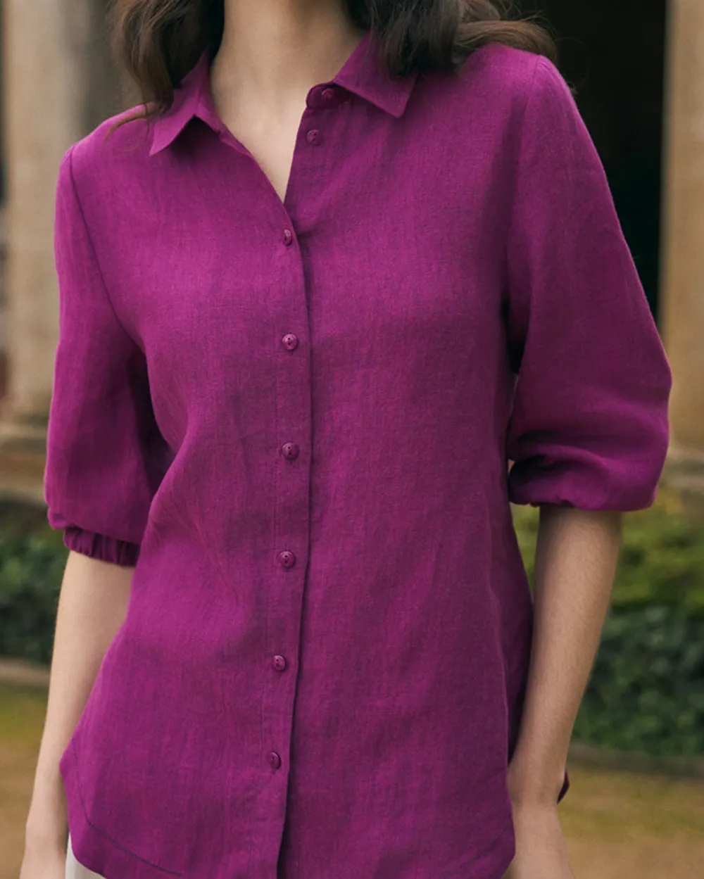 3/4 Sleeve Linen Shirt