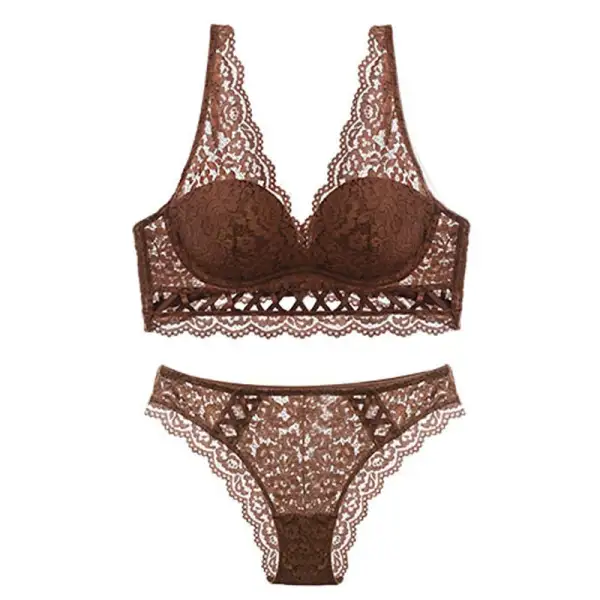 Wide-Strap Lace Lingerie Set