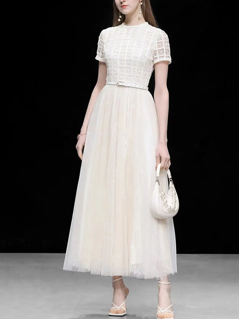 Embroidered Lace Maxi Dress