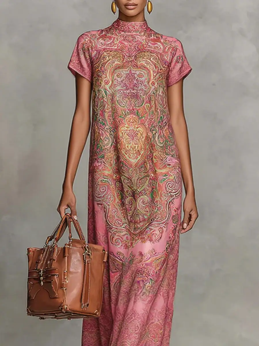 Sleeve Neck Maxi Dress