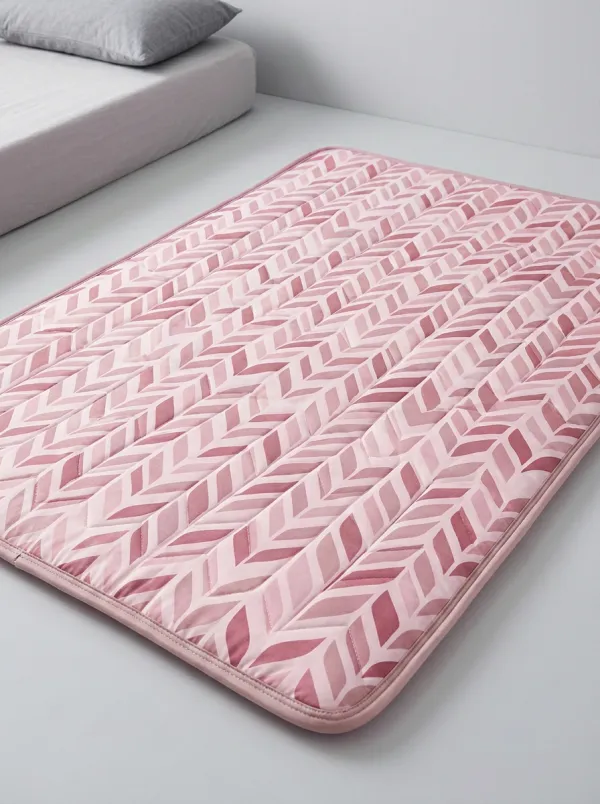 Cooling Mat Green Herringbone Pattern Pattern Cooling Mat