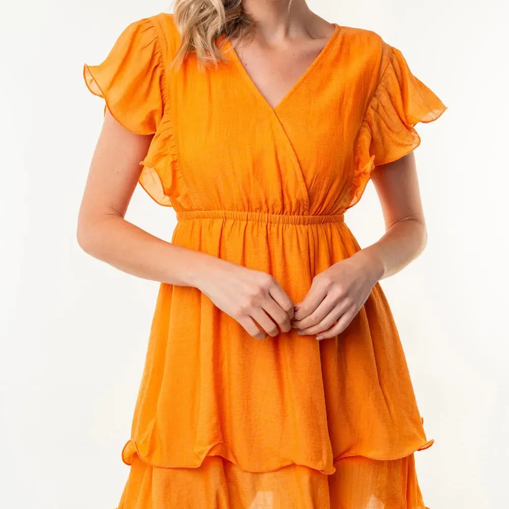Short Sleeve Woven Layered Dress
