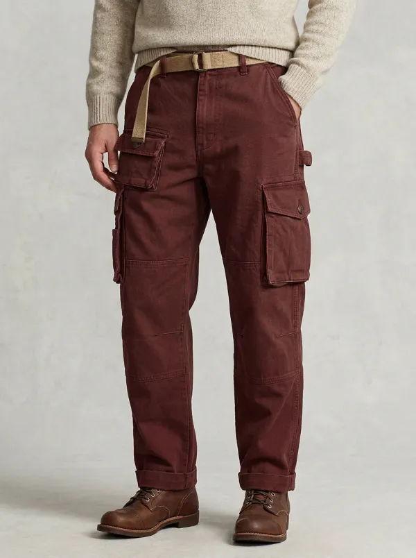 Men's Relaxed Canvas Military Cargo Pants