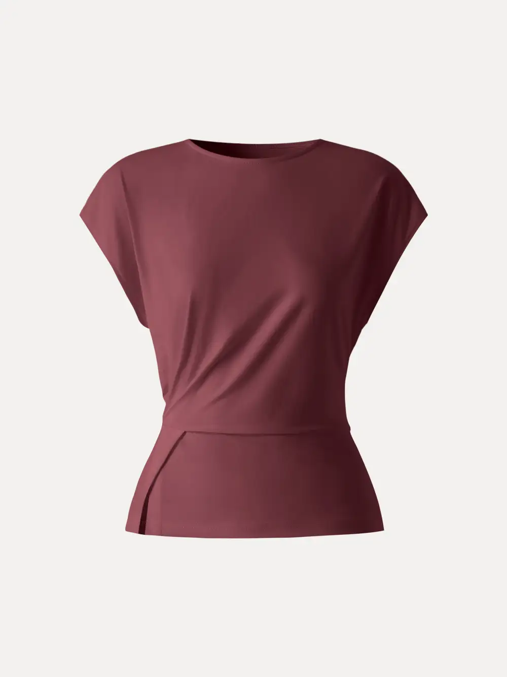 Cooling Ponte Relaxed Round Neck Tucked Top