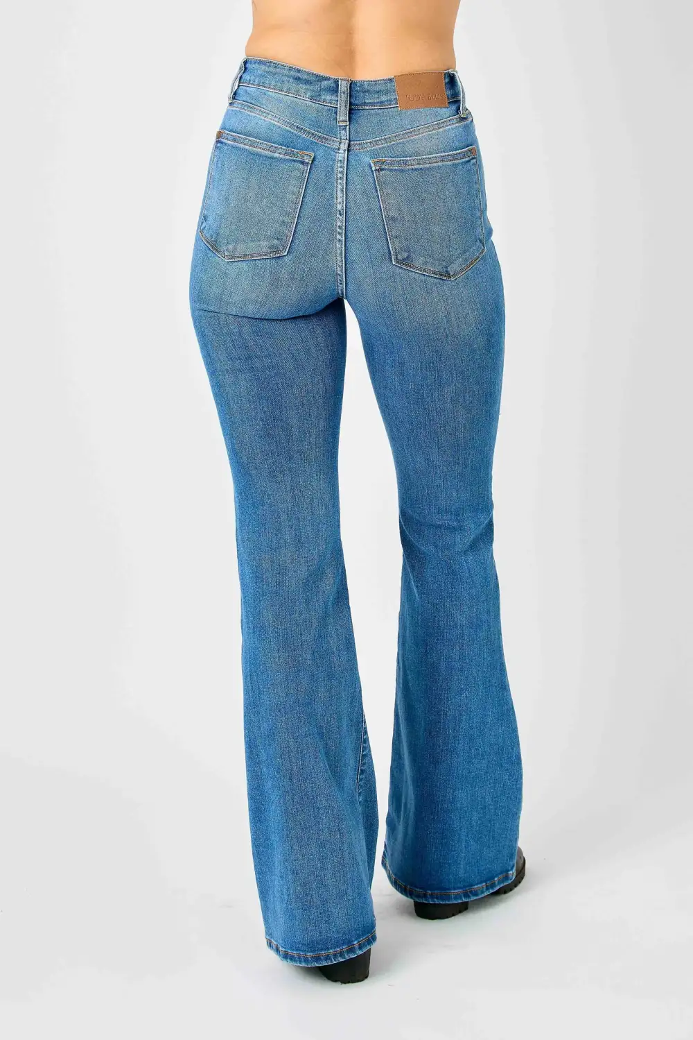 Contoured Flare Leg Denim Jeans