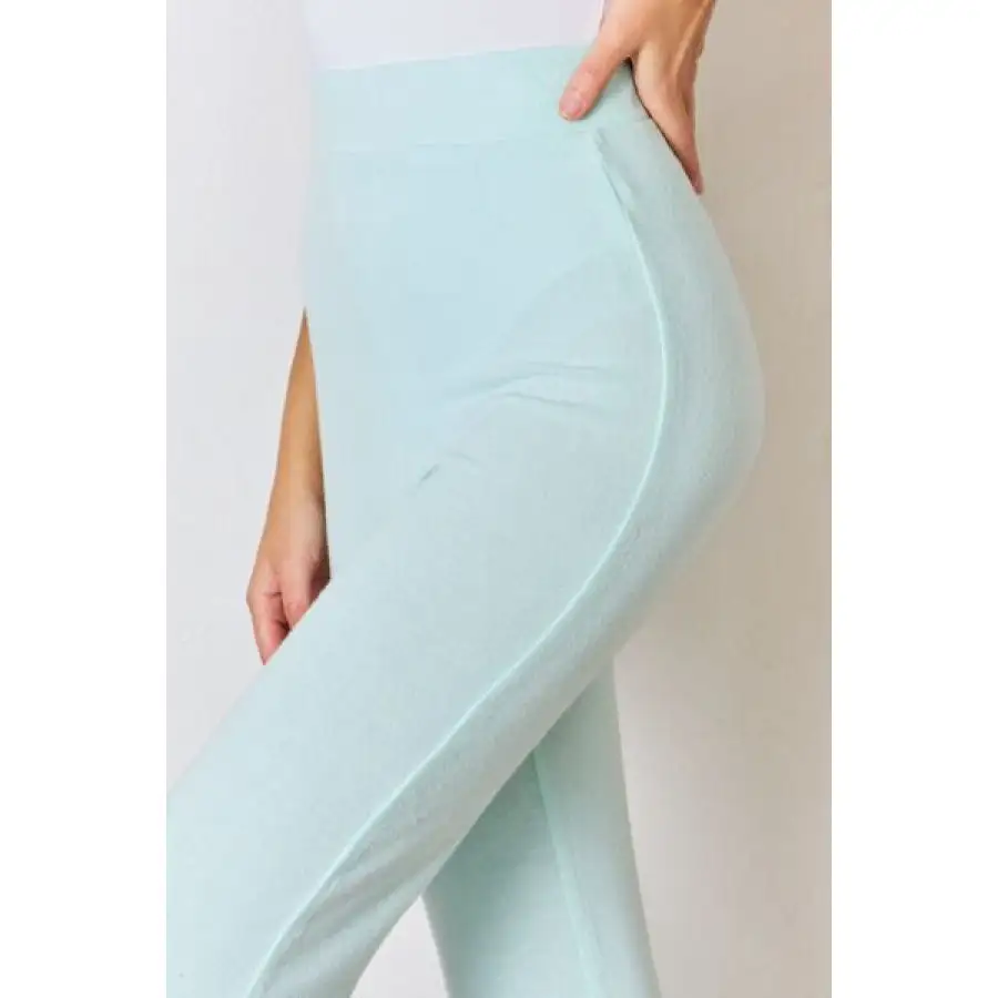 Classic  Full Size High Waist Ultra Soft Knit Flare Pants
