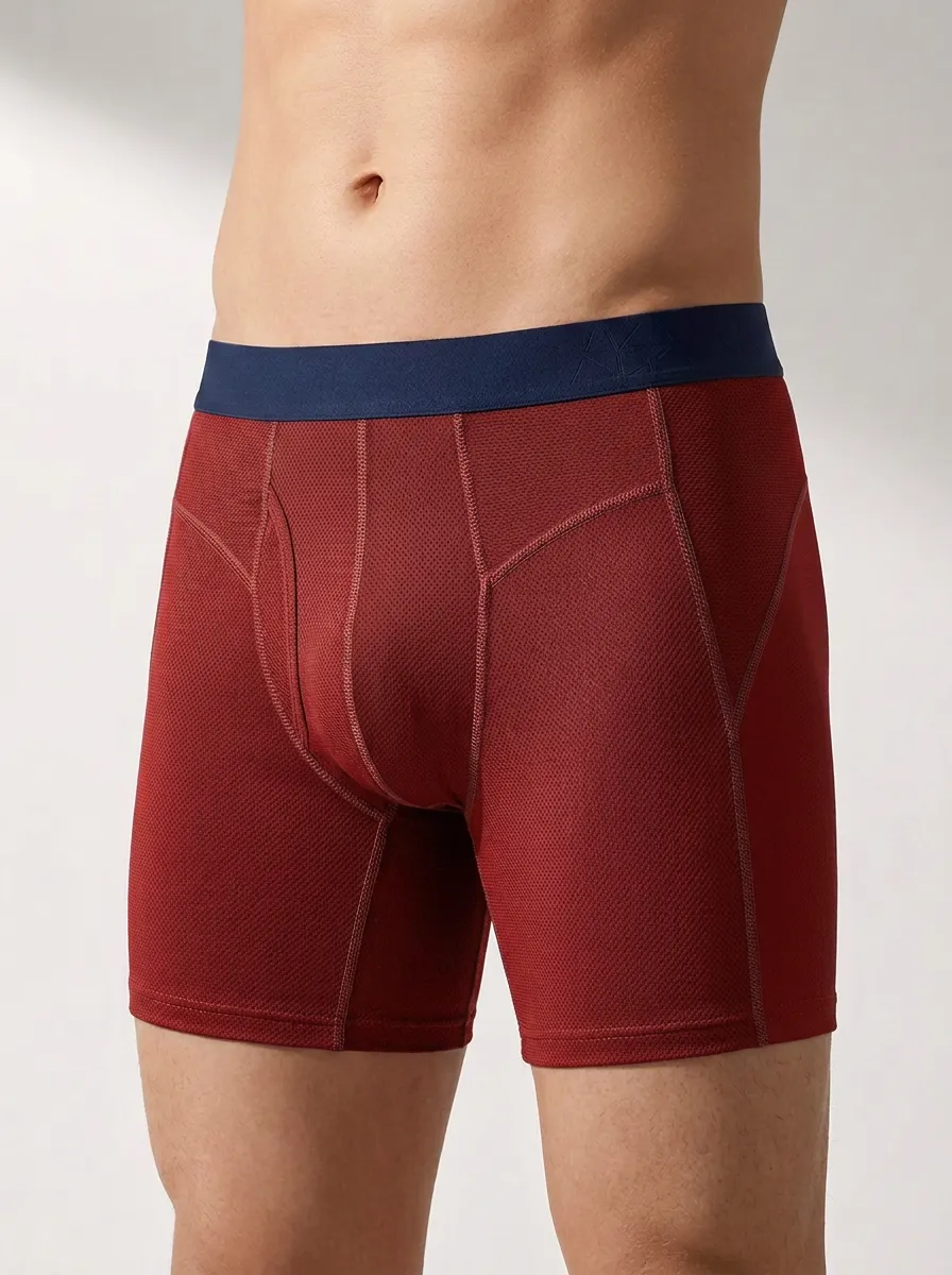 Men's Navy Contrast Stitch Boxer Briefs