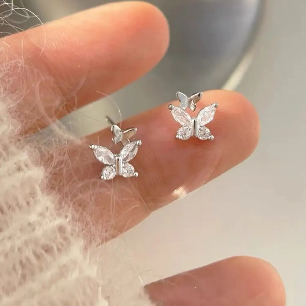 Sterling Silver Butterfly Stud Earrings