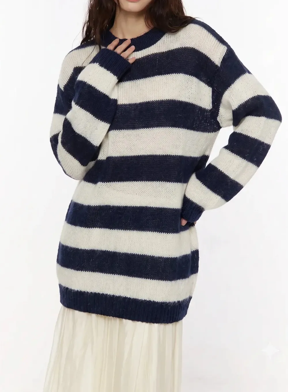 Oversized Striped Knit Sweater