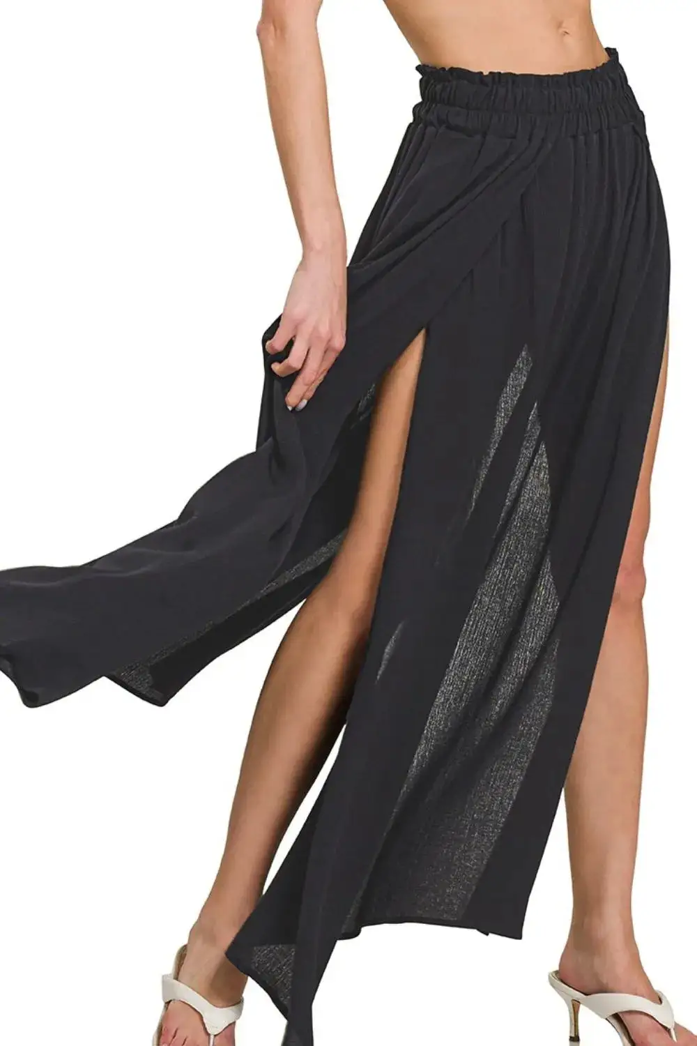 Refined Ruched Woven Skirt