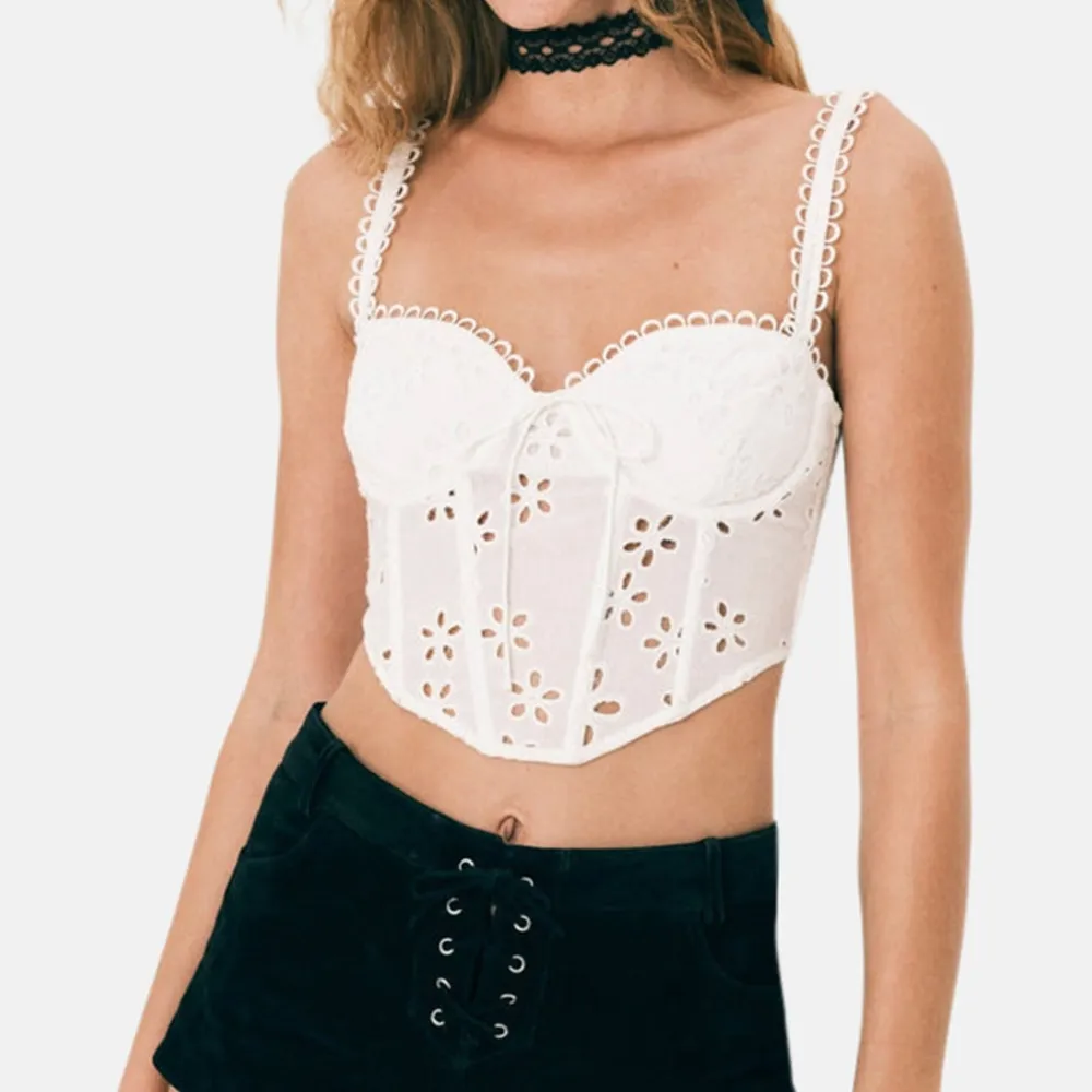 Cotton Cropped Corset Tank Top