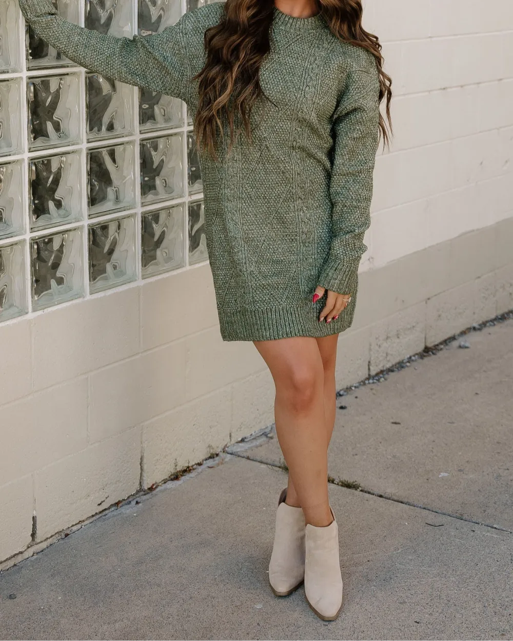 Knit Cable Casual Dress