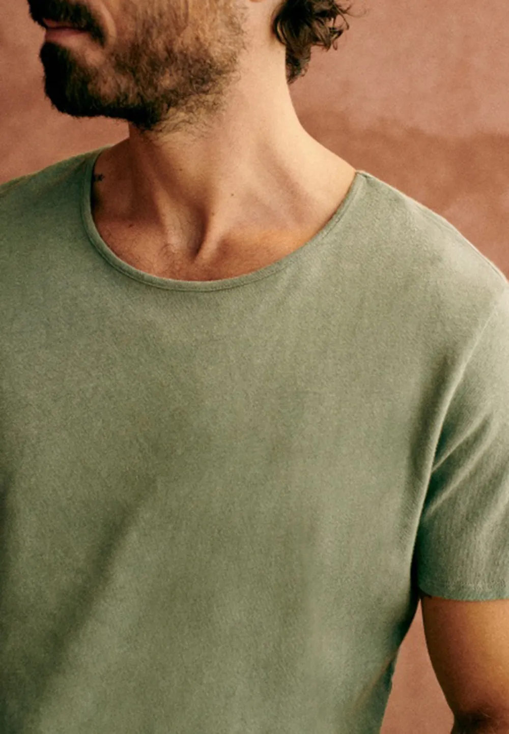 Olive Green Relaxed Fit Crew Neck T-Shirt