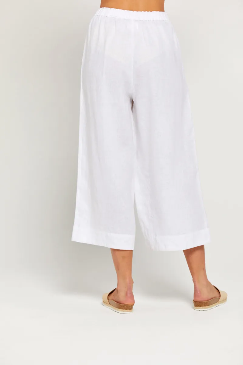 White Lazy Simple Loose Breathable  Pants