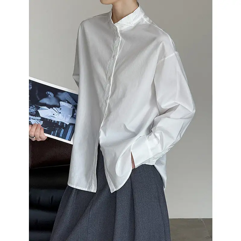 Casual Stand Collar Loose Fit Casual Shirt