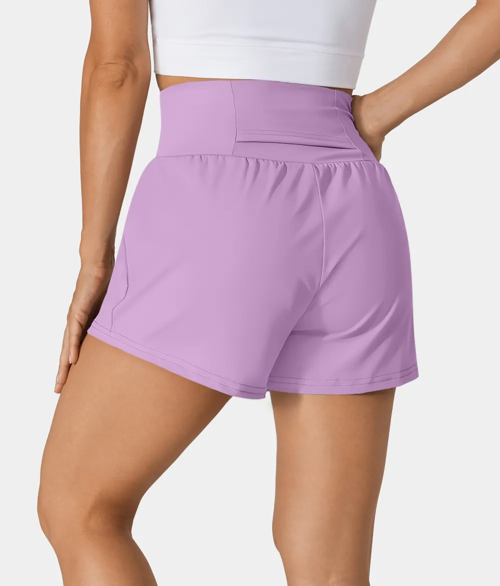 2026🔥  Super High Waisted Back Pocket & Side Hidden Pocket 2-in-1 Yoga Shorts 2.5
