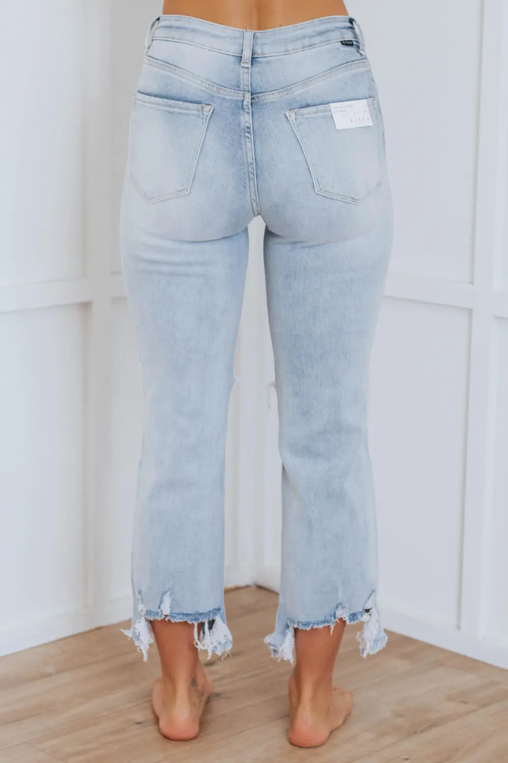 Stretch Cropped Straight Leg Jeans