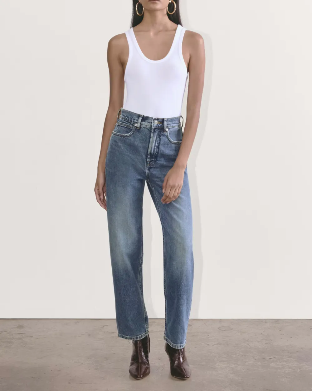 Straight-Leg High-Waisted Jeans