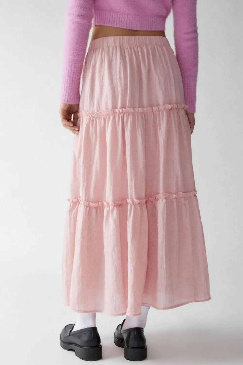 Frill Elastic Waist Skirt