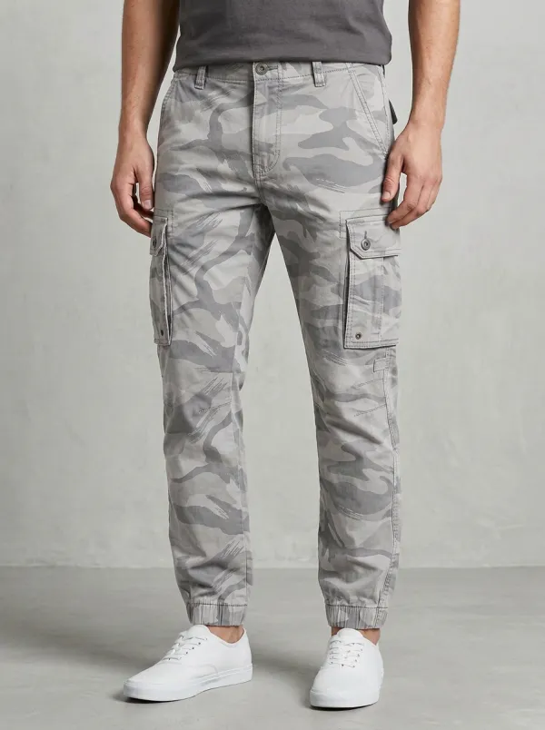 Men's Camouflage Knee Panel Cargo Joggers
