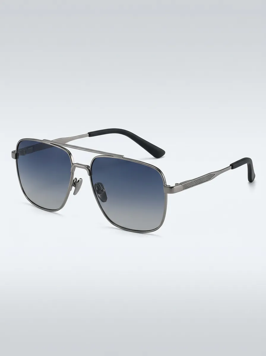 Men's Vintage Aviator Metal Frame Gradient Lens Sunglasses - Refined Retro Style