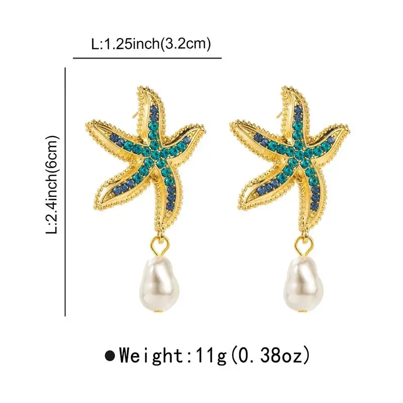 Starfish Alloy Statement Earrings