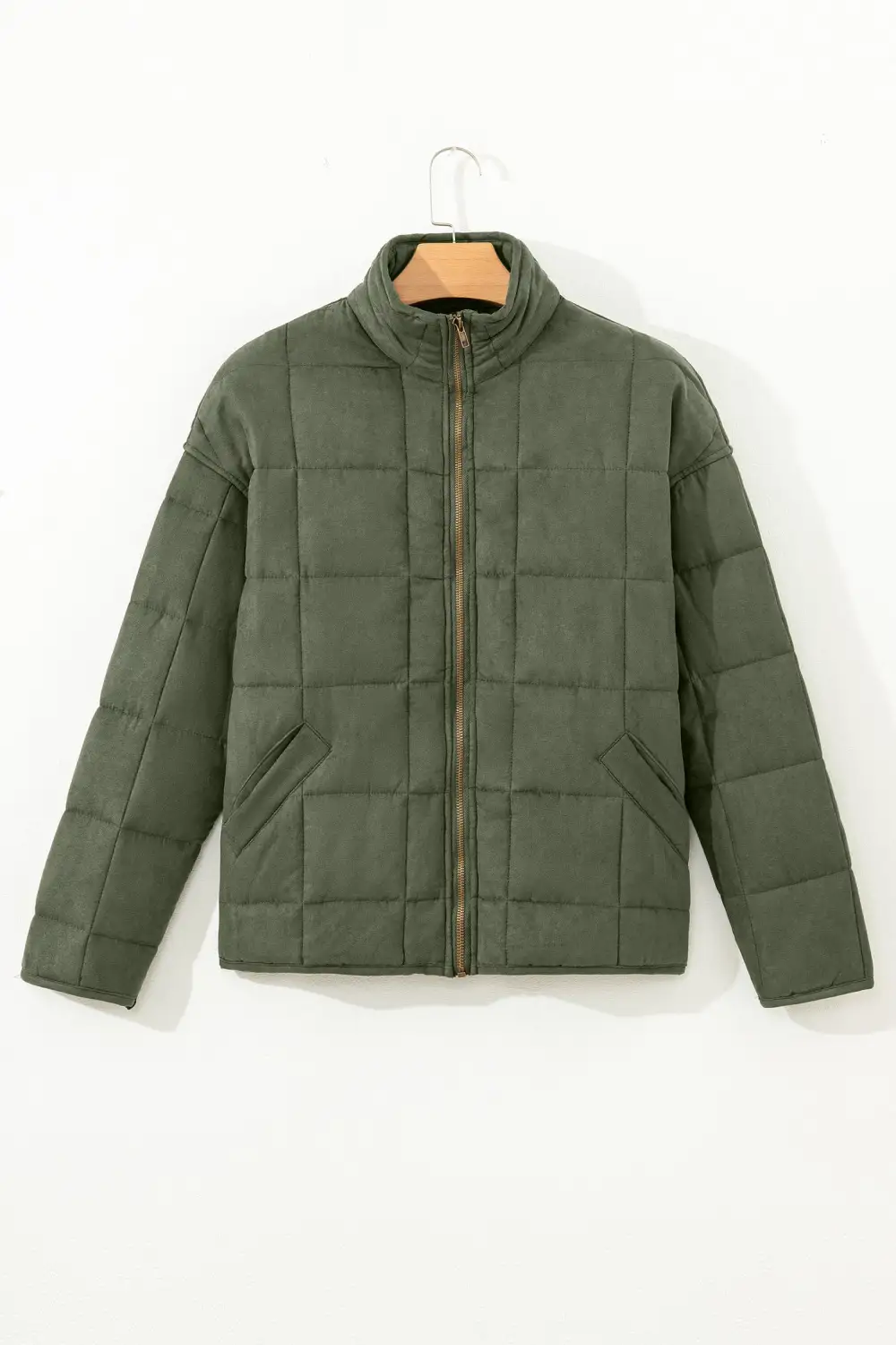 Refined Zip-Up Quilted Pocketed Jacket