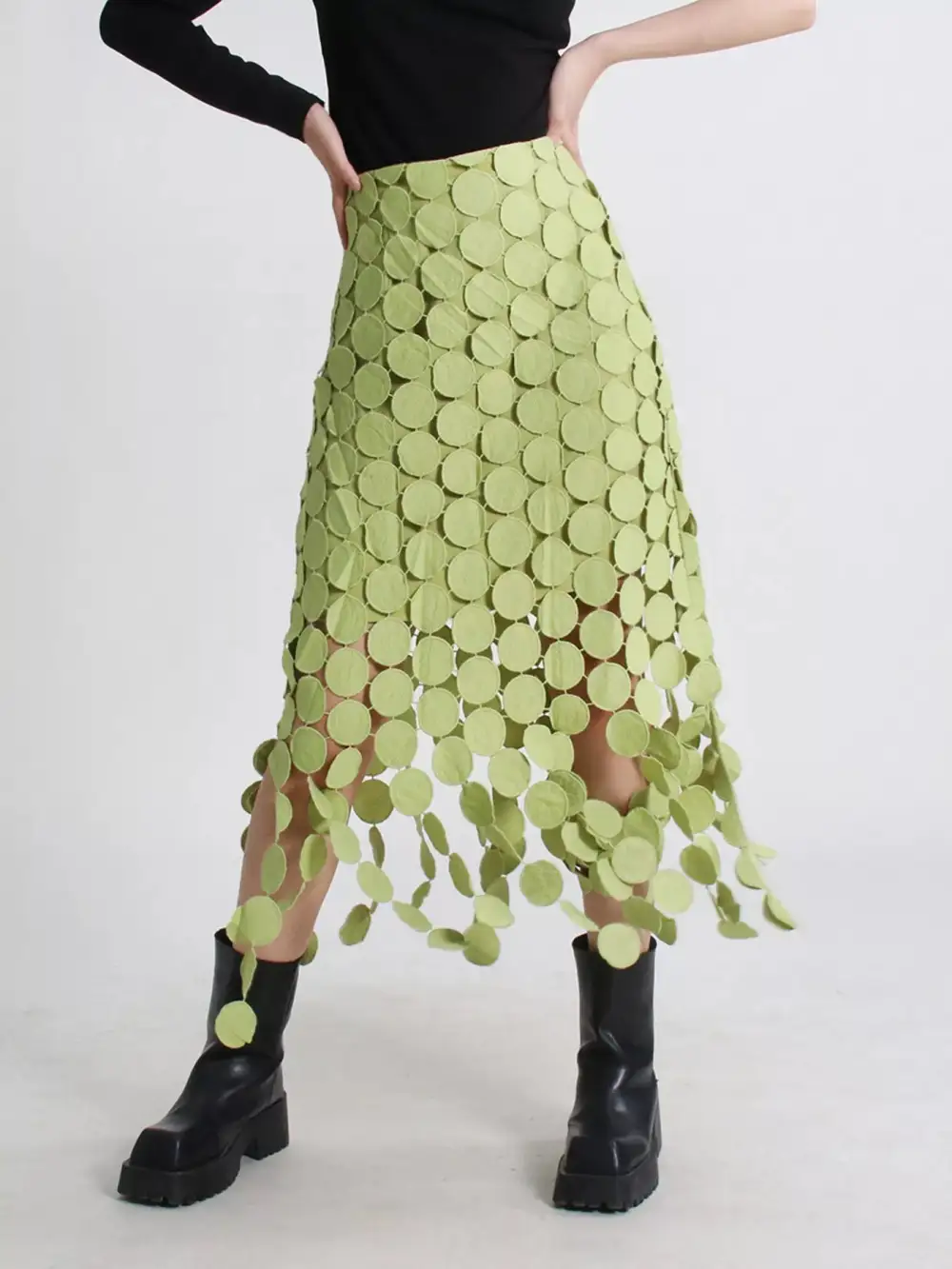 Balanced Fringe Midi Skirt