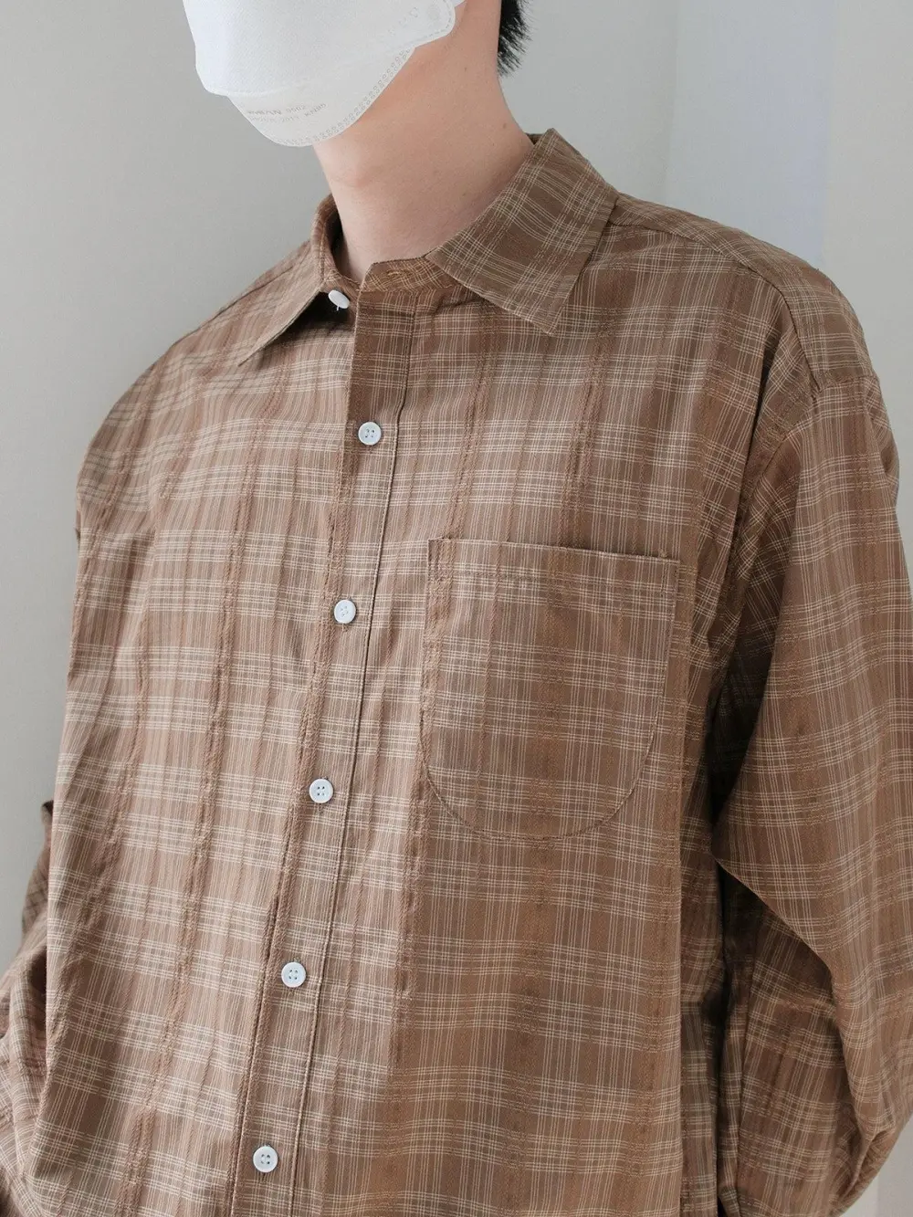 Lace And Plaid Pattern Shirt