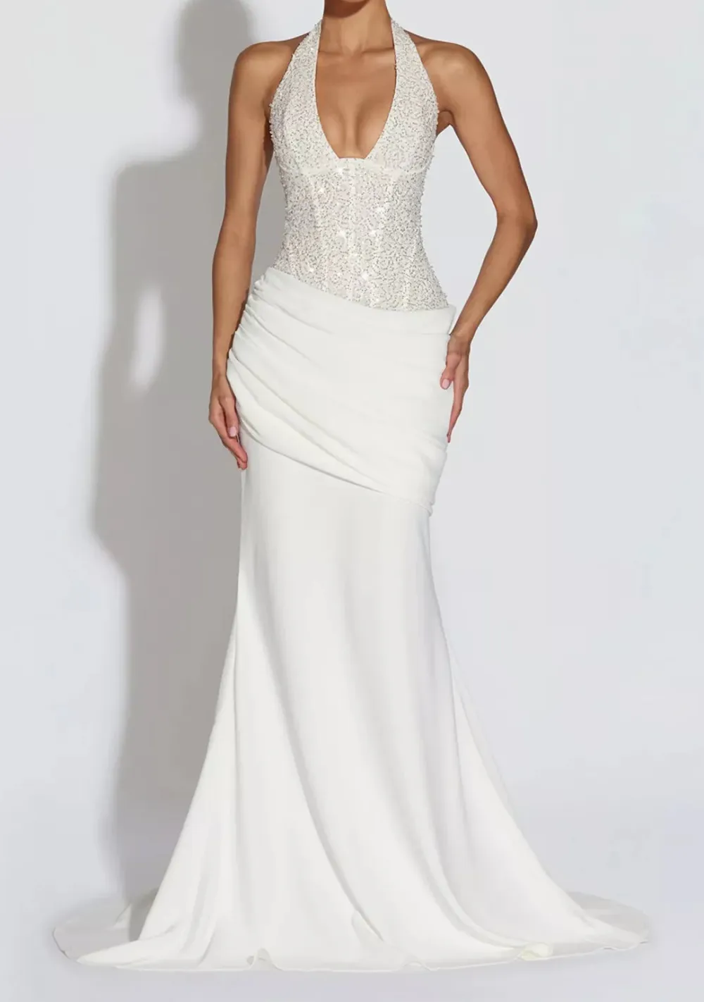 Sequin Halter Neck Maxi Dress